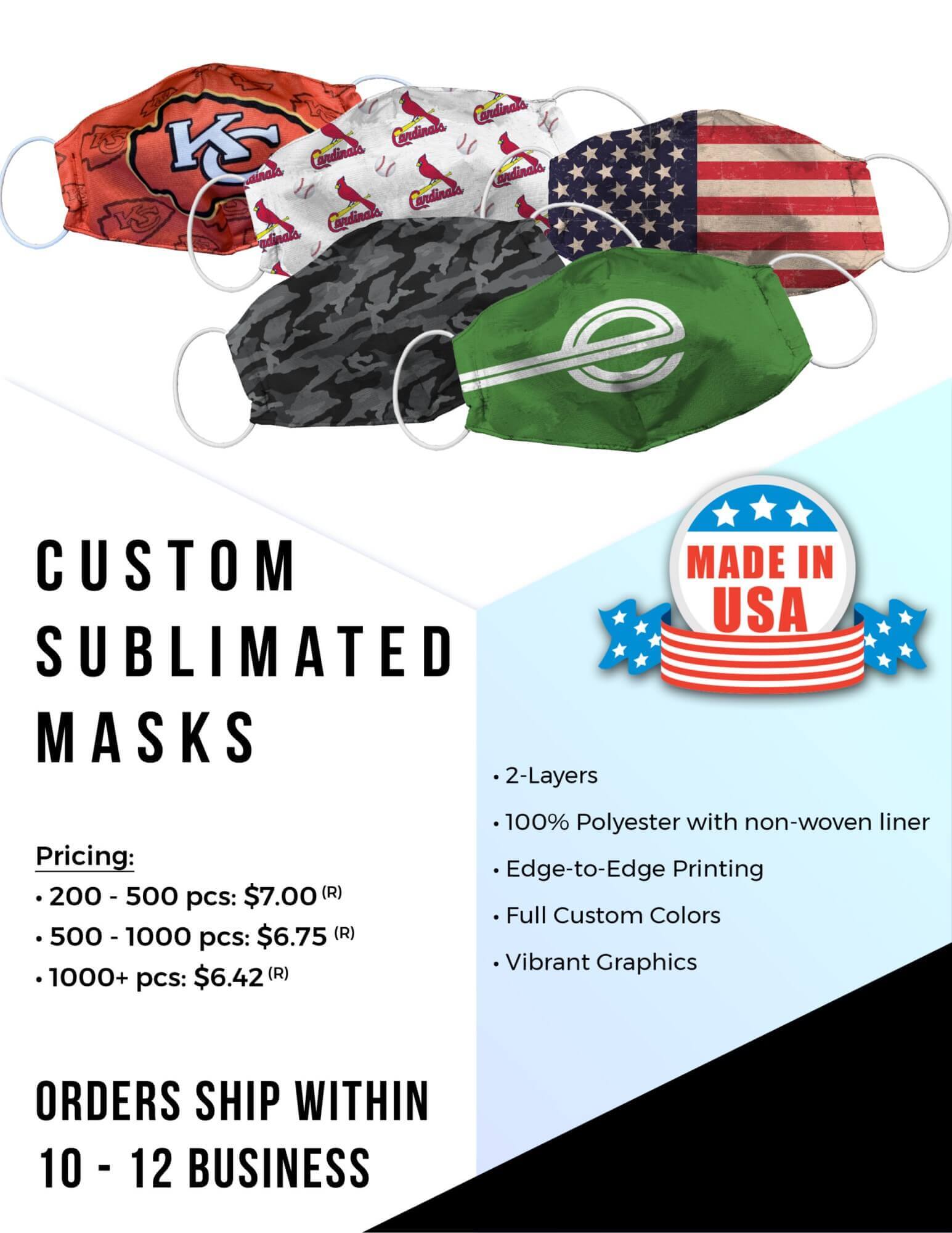 Sublimated Face Masks